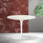 Saarinen Tulip Round Coffee Table H 41 cm in Florim Calacatta Gold Matt Ceramic - Scarlet Viadurini