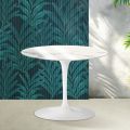 Saarinen Tulip Round Coffee Table H 41 cm in Glossy Statuario Florim Ceramic - Scarlet
