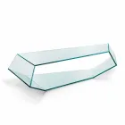 Shaped Coffee Table in Extralight or Smoked Glass Made in Italy - Neok Viadurini