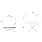 Convertible Extendable Coffee Table in Metal and Ceramic - Gioacco Viadurini