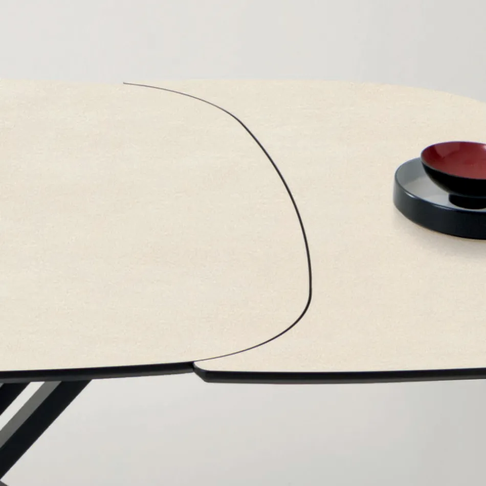 Convertible Extendable Coffee Table in Metal and Ceramic - Gioacco Viadurini