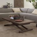 Transformable Coffee Table in Metal and Wood Made in Italy - Veneris