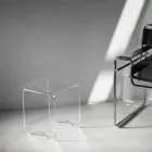 Coffee Table Stool Crystal Transparent Acrylic Minimal Italian - Plarco Viadurini