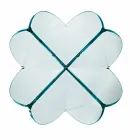 Lounge Coffee Table with Transparent Glass Flower and Acid Base 3 Sizes - Fiorella Viadurini