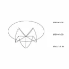 Lounge Coffee Table with Transparent Glass Flower and Acid Base 3 Sizes - Fiorella Viadurini