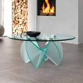 Lounge Coffee Table in Transparent Glass with Acid Base 3 Sizes - Fiorella