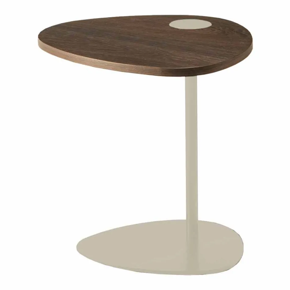 Lounge Coffee Table in Metal and Wooden Top, Luxury Design - Yassine Viadurini