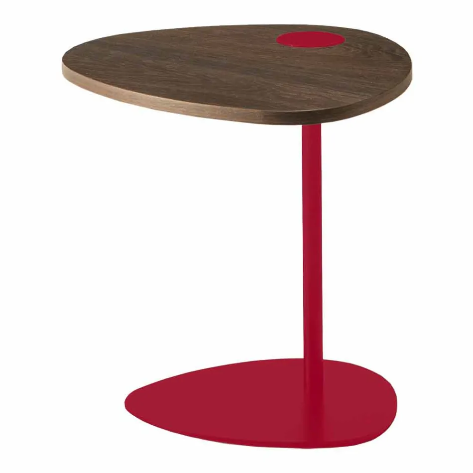 Lounge Coffee Table in Metal and Wooden Top, Luxury Design - Yassine Viadurini