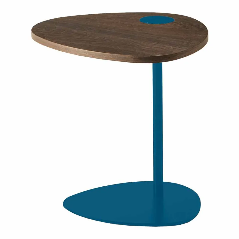 Lounge Coffee Table in Metal and Wooden Top, Luxury Design - Yassine Viadurini