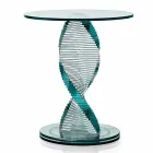 Lounge Coffee Table in Transparent Spiral Glass and Rotating Base - Spirulo Viadurini