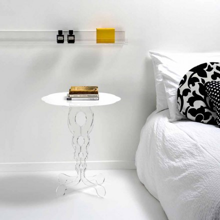 White round coffee table diameter 50cm modern design Janis, made in Italy Viadurini