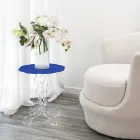 Round blue coffee table diameter 50 cm Janis modern design, made in Italy Viadurini