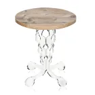 Round Coffee Table in Plexiglass and Oak Top 2 Dimensions - Phosphorus Viadurini