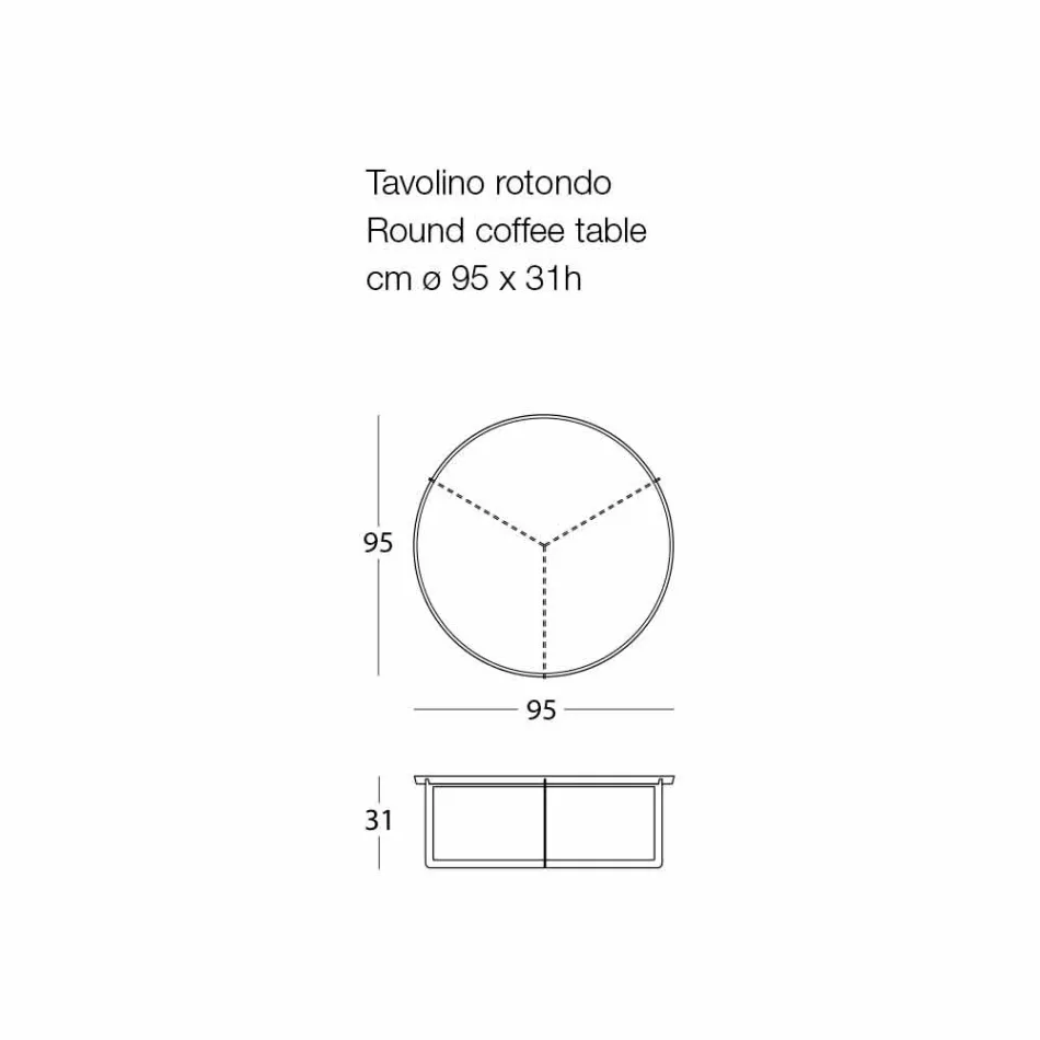 Round Coffee Table for Outdoor Lounge in Metal of Various Colours - Stephane Viadurini