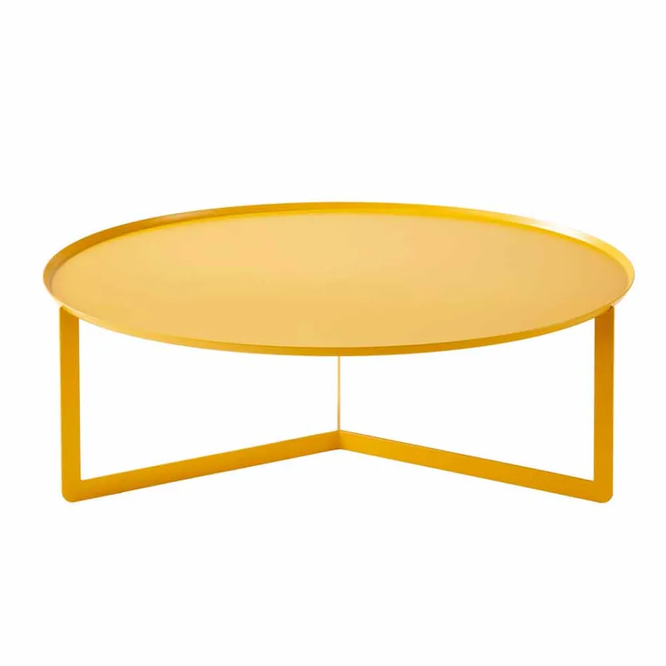 Round Coffee Table for Outdoor Lounge in Metal of Various Colours - Stephane Viadurini