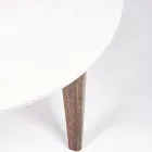 Round Coffee Table for Lounge in Marble and Mango Wood - Desiderio Viadurini