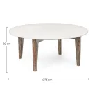 Round Coffee Table for Lounge in Marble and Mango Wood - Desiderio Viadurini