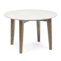 Round Coffee Table for Lounge in Marble and Mango Wood - Desiderio