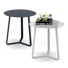 Round Outdoor Coffee Table in Epoxy Powder Coated Aluminium - Mitch Viadurini