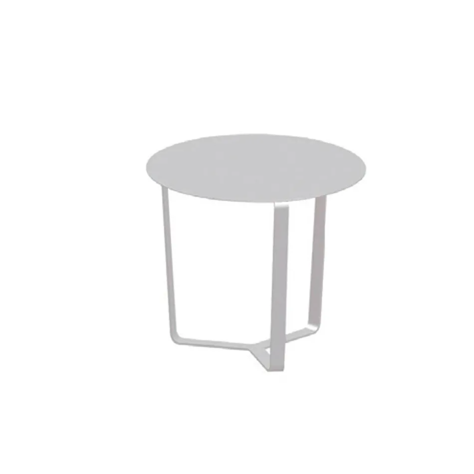 Round Outdoor Coffee Table in Epoxy Powder Coated Aluminium - Mitch Viadurini