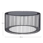 Round Coffee Table in Painted Steel and Tempered Glass - Apuleio Viadurini