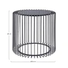 Round Coffee Table in Painted Steel and Tempered Glass - Apuleio Viadurini