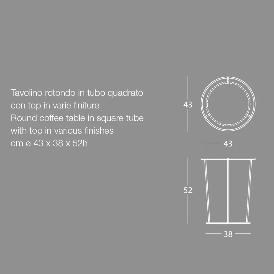 Round Coffee Table for Modern Lounge in Colored Metal Made in Italy - Raphael Viadurini