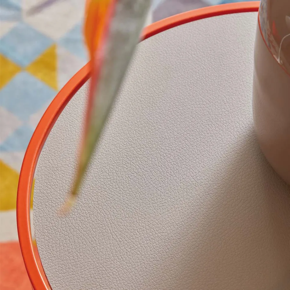 Round Coffee Table for Modern Lounge in Colored Metal Made in Italy - Raphael Viadurini