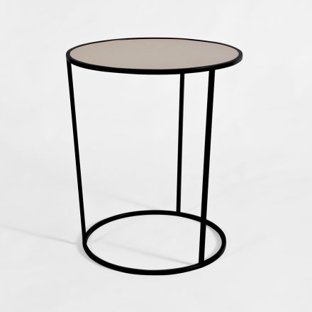 Round Coffee Table for Modern Lounge in Colored Metal Made in Italy - Raphael Viadurini