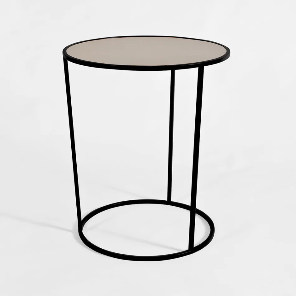 Round Coffee Table for Modern Lounge in Colored Metal Made in Italy - Raphael Viadurini