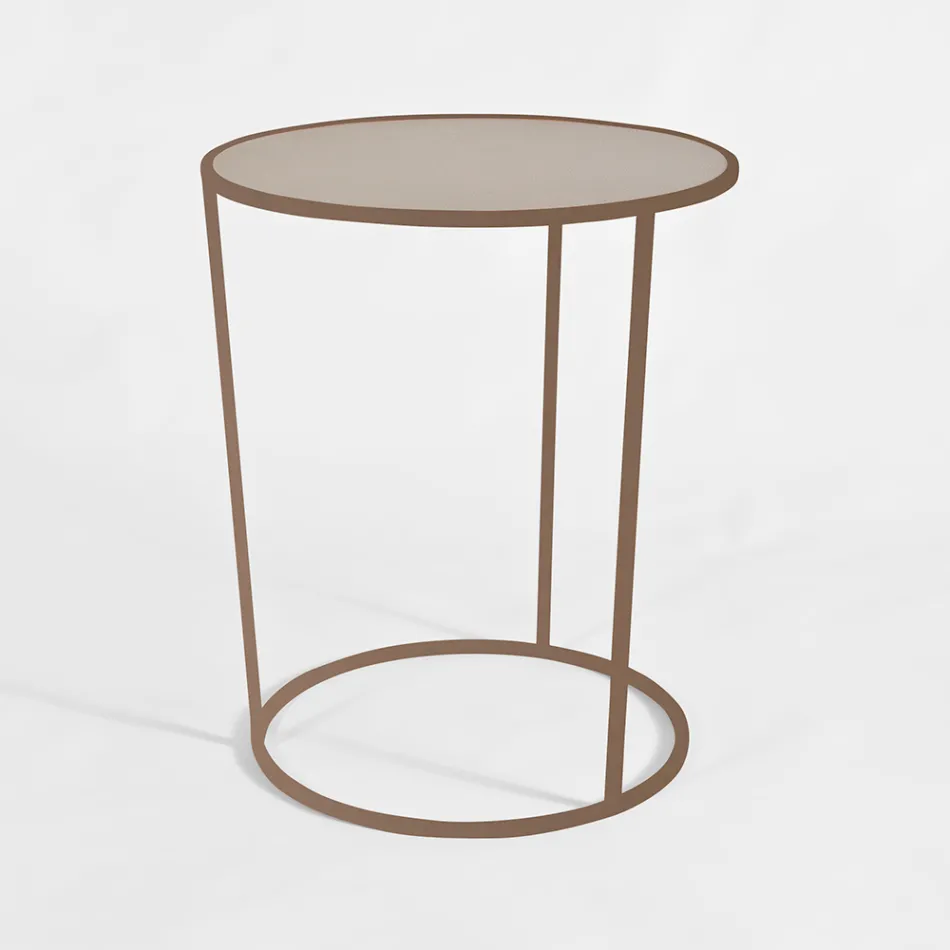 Round Coffee Table for Modern Lounge in Colored Metal Made in Italy - Raphael Viadurini