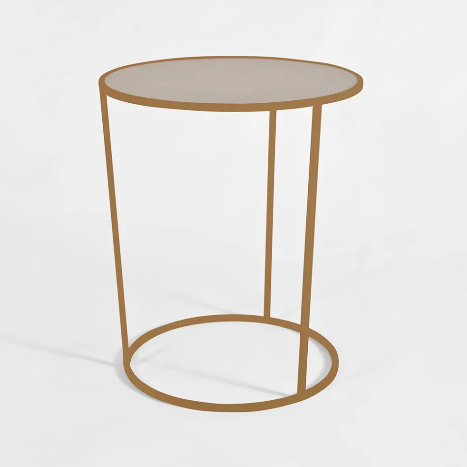 Round Coffee Table for Modern Lounge in Colored Metal Made in Italy - Raphael Viadurini