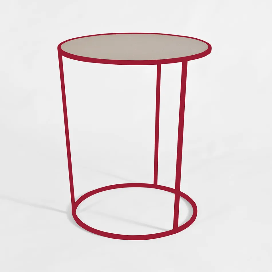 Round Coffee Table for Modern Lounge in Colored Metal Made in Italy - Raphael Viadurini