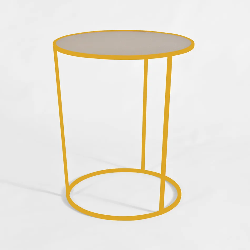Round Coffee Table for Modern Lounge in Colored Metal Made in Italy - Raphael Viadurini
