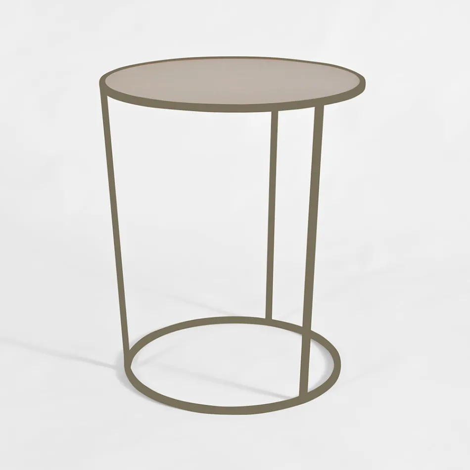 Round Coffee Table for Modern Lounge in Colored Metal Made in Italy - Raphael Viadurini