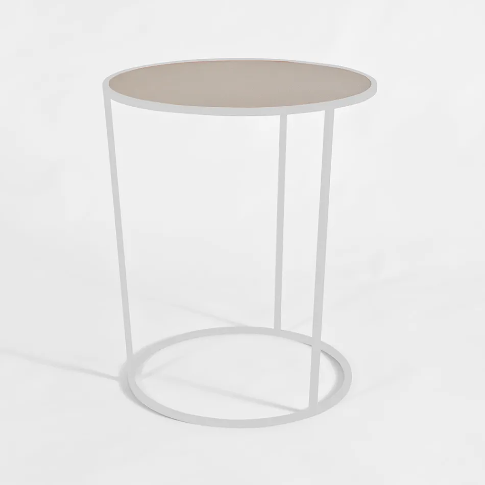 Round Coffee Table for Modern Lounge in Colored Metal Made in Italy - Raphael Viadurini