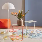 Round Coffee Table for Modern Lounge in Colored Metal Made in Italy - Raphael Viadurini