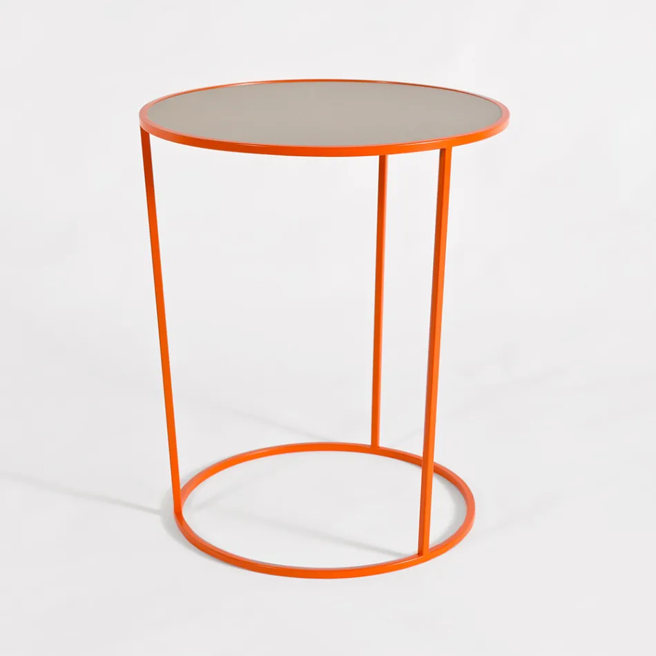 Round Coffee Table for Modern Lounge in Colored Metal Made in Italy - Raphael Viadurini
