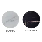 Round Lounge Coffee Table in Luxury Marble Effect Metal and Glass - Magali Viadurini