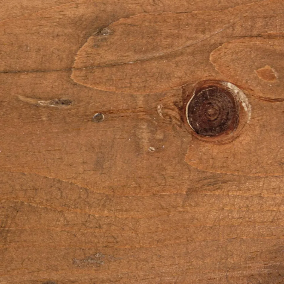 Round Coffee Table in Recycled Wood and Steel White or Grey - Genoveffa Viadurini