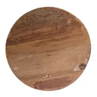 Round Coffee Table in Recycled Wood and Steel White or Grey - Genoveffa Viadurini