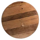 Round Coffee Table in Recycled Wood and Steel White or Grey - Genoveffa Viadurini