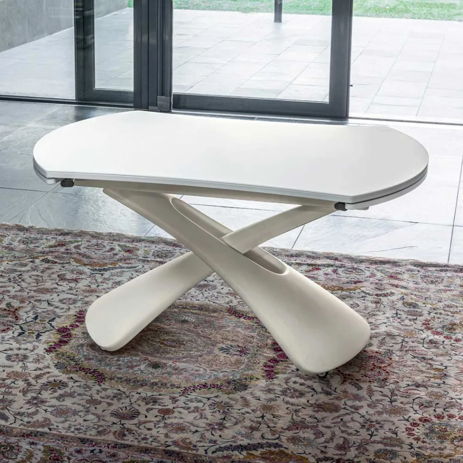 Transformable Coffee Table in Metal and Glass Lounge Table - Giordano Viadurini