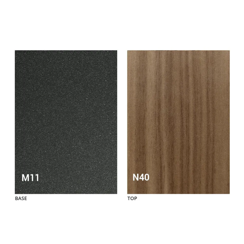 Modern Transformable Coffee Table in Graphite Metal and Wood Top - Sistocle Viadurini