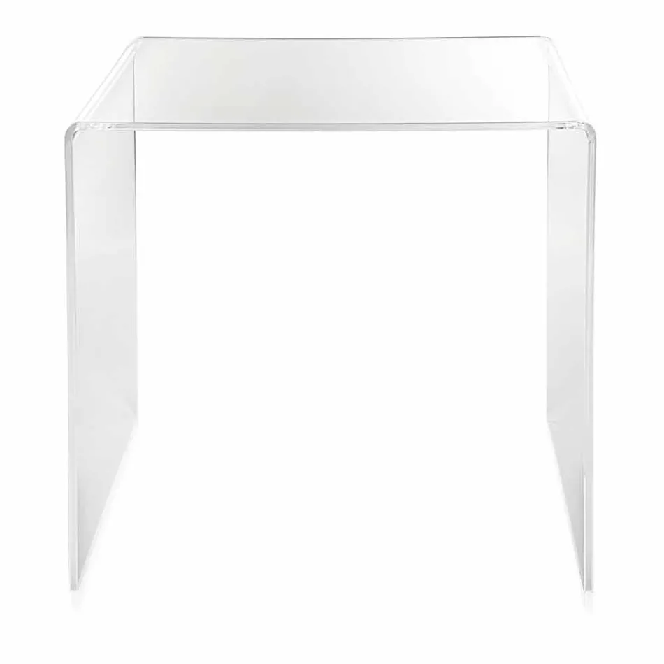 Contemporary 50x50cm Transparent Small Sideboard Terry Big, made in Italy Viadurini