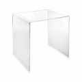 Modern design transparent side table 50x50 cm Terry Big, made in Italy