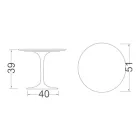 Eero Saarinen Tulip Coffee Table H 39 with Black Liquid Laminate Top Made in Italy - Scarlet Viadurini