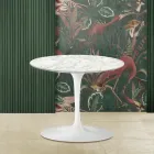 Tulip Coffee Table Eero Saarinen H 39 with Carrara Marble Top Made in Italy - Scarlet Viadurini