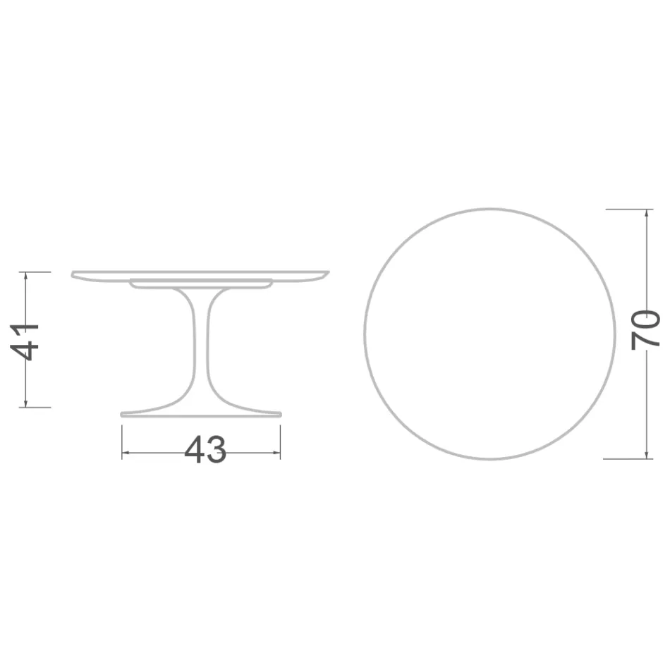 Tulip Coffee Table Eero Saarinen H 41 in Absolute White Ceramic Made in Italy - Scarlet Viadurini