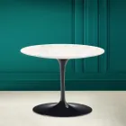 Tulip Coffee Table Eero Saarinen H 41 in Ceramic Diamond Cream Made in Italy - Scarlet Viadurini
